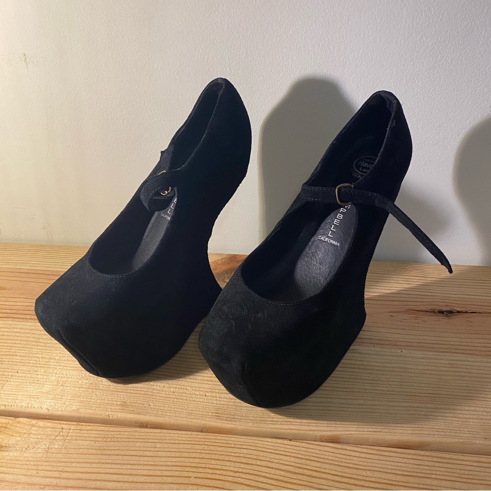 Jeffrey Campbell Night Walk Black Suede size 7.5